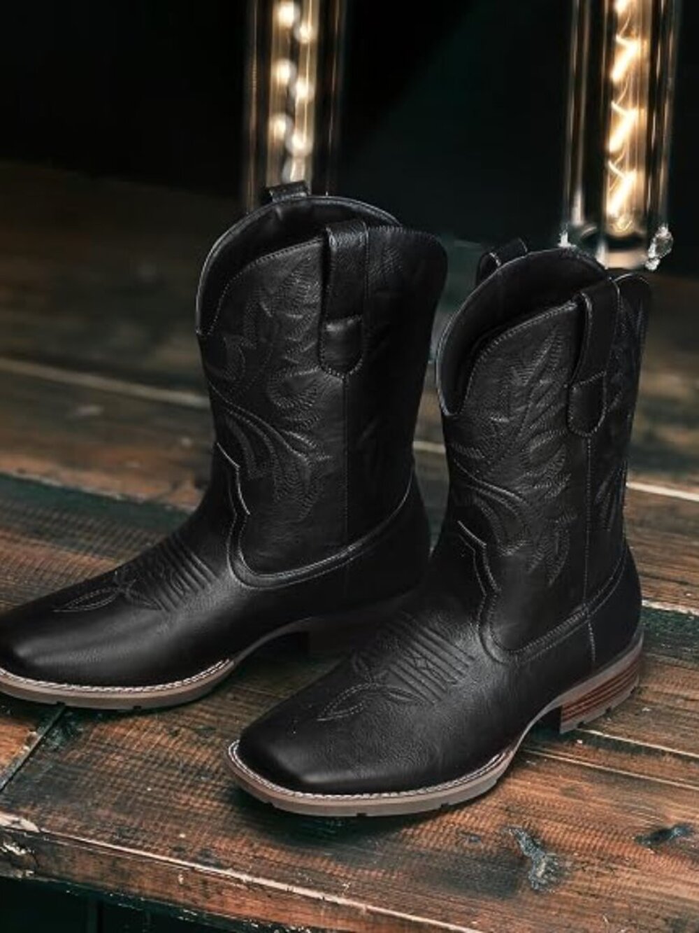 Cowboy Boots for Men - Western Men's Boots with Classic Embroidere